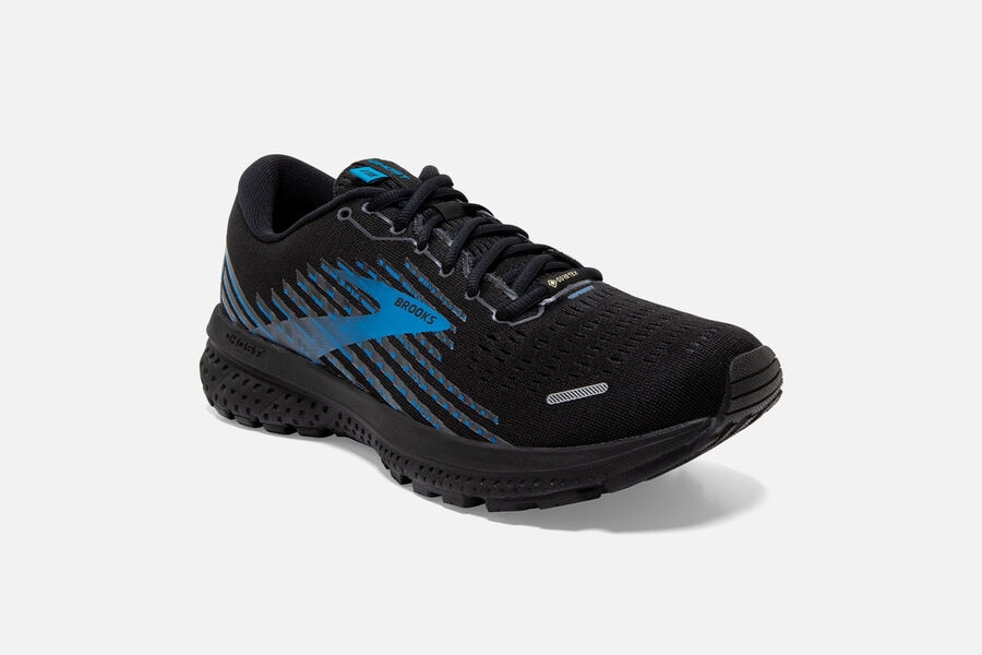 Brooks Israel Ghost 13 GTX Road Running Shoes Mens - Black/Blue - PZE-672381